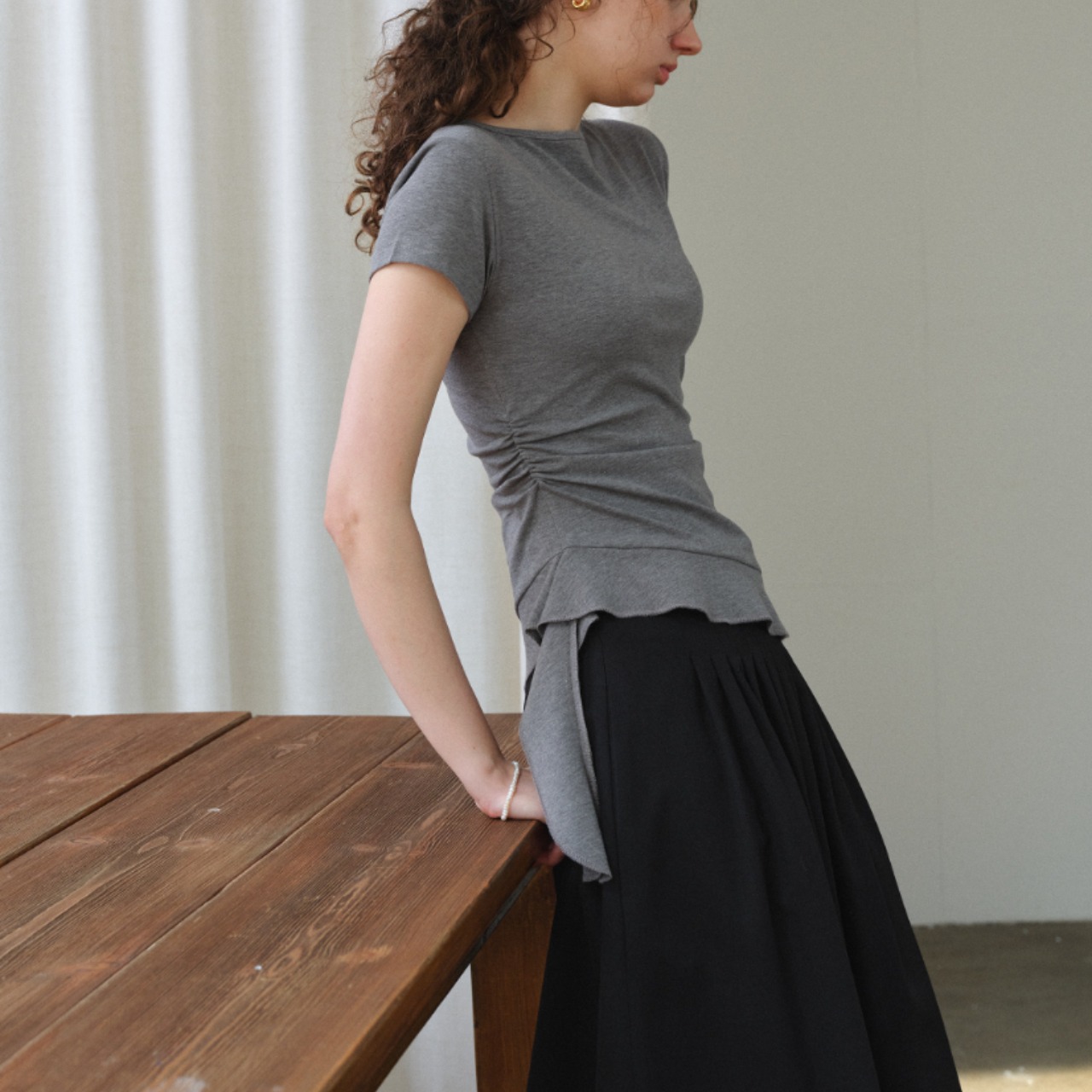 Drapé Asymmetry Tee F0614