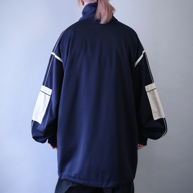 "Kappa" gimmick sleeve patchwork design  XXL over silhouette track jacket