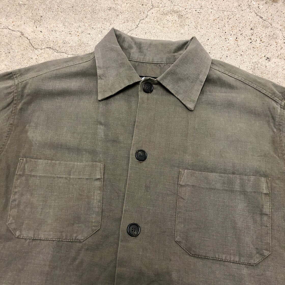 80s OLD STUSSY/Work Shirt Jacket/黒タグ/USA製/L相当/ワークシャツ 