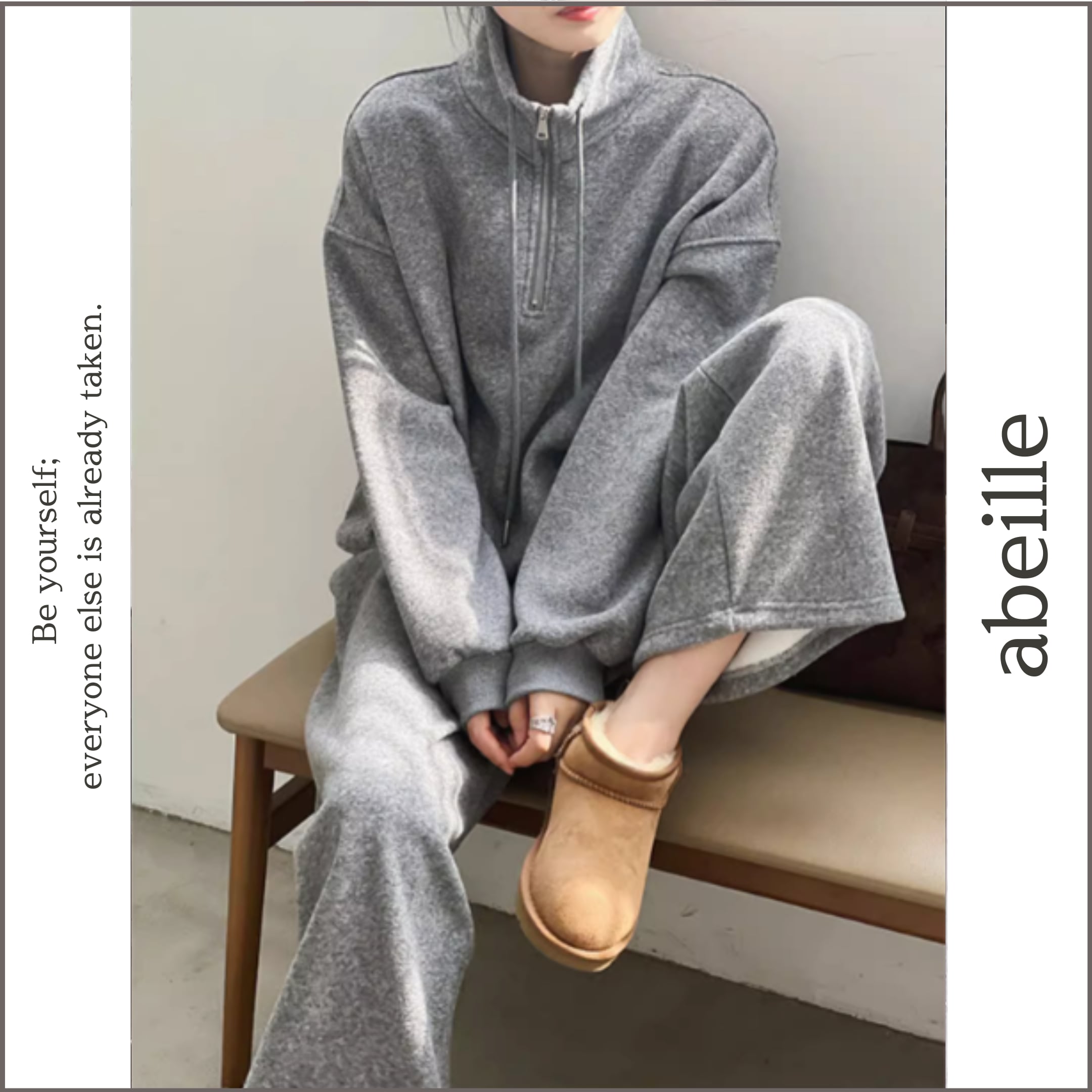 half-zip top & pants set 14068