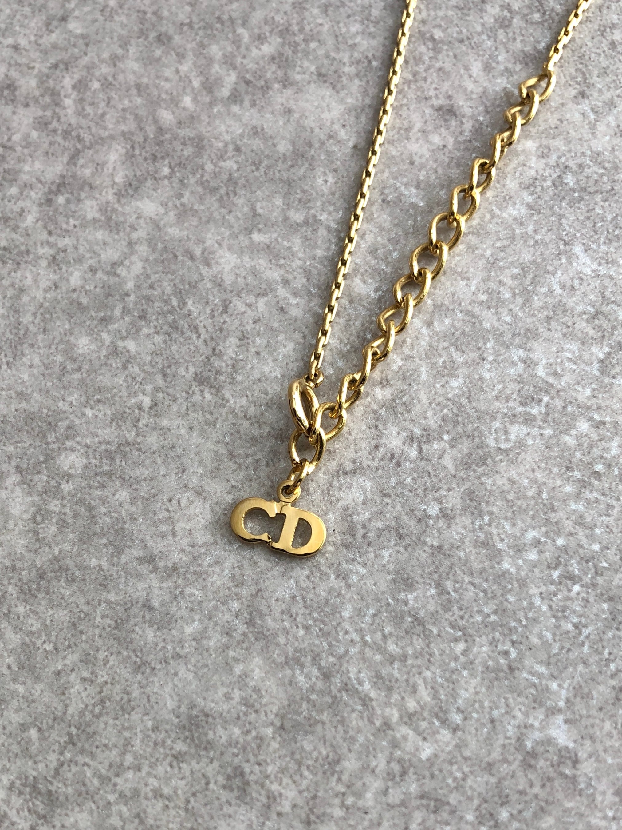 美品　クリスチャンディオール　チェーン　ゴールドネックレス Christian Dior CD クリスチャン ディオール チェーン ネックレス
