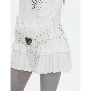 [BETWEENAND] White Wide Wings Belt