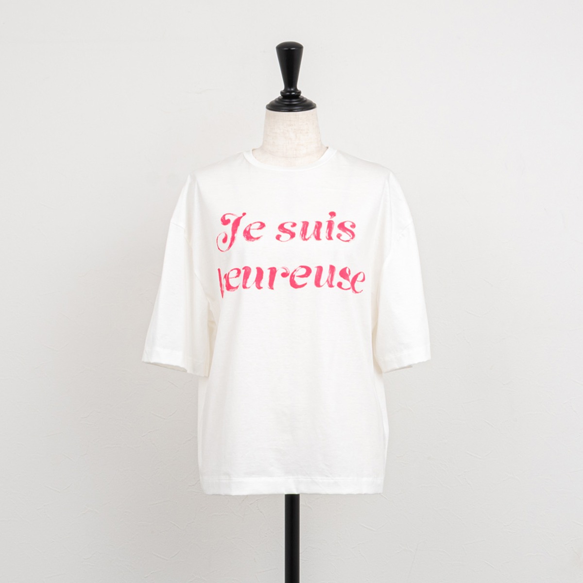 Maglia Plus／マリアプラス】シルクライクコットンロゴTシャツ 