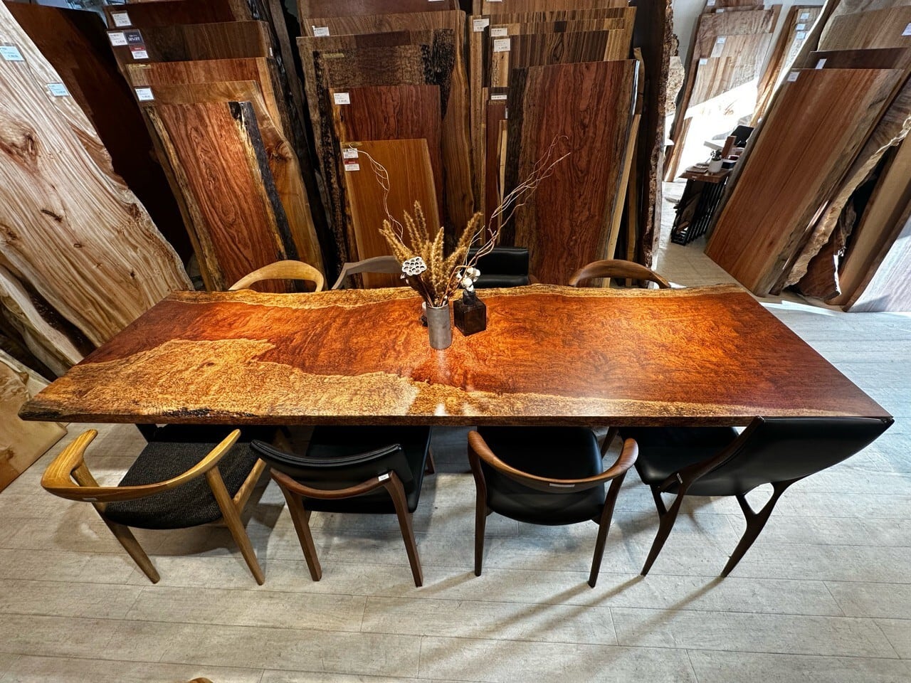 天然木(ブビンガ)テーブル ブビンガ 一枚板 一枚板ダイニングテーブル | 村上一枚板