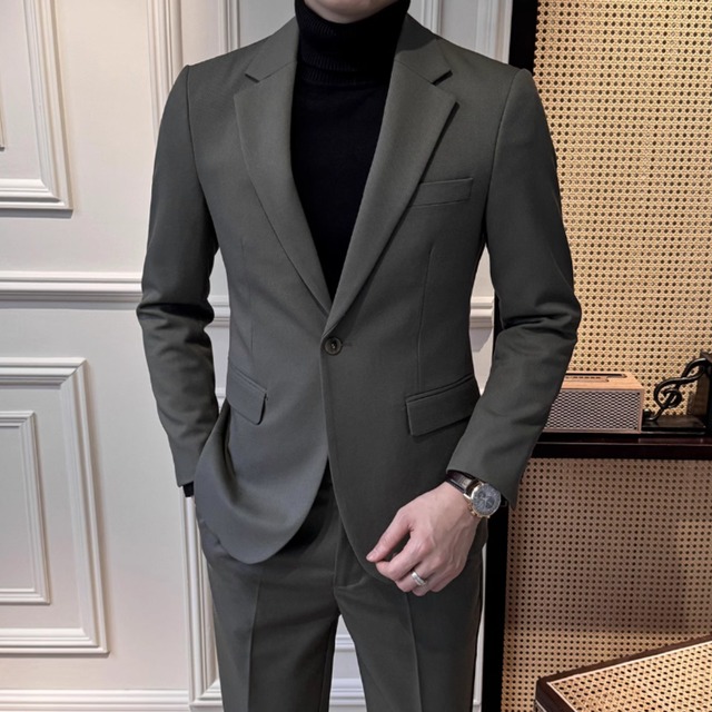 ビジネススーツ　ジャケットandパンツ2点セット（4color） M0329