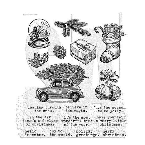 Tim Holtz　クリングマウントスタンプ　Cling Mount Stamp Home For Christmas CMS498【Tim Holtz（ティムホルツ）-Stampers Anonymous】[TH-220h]