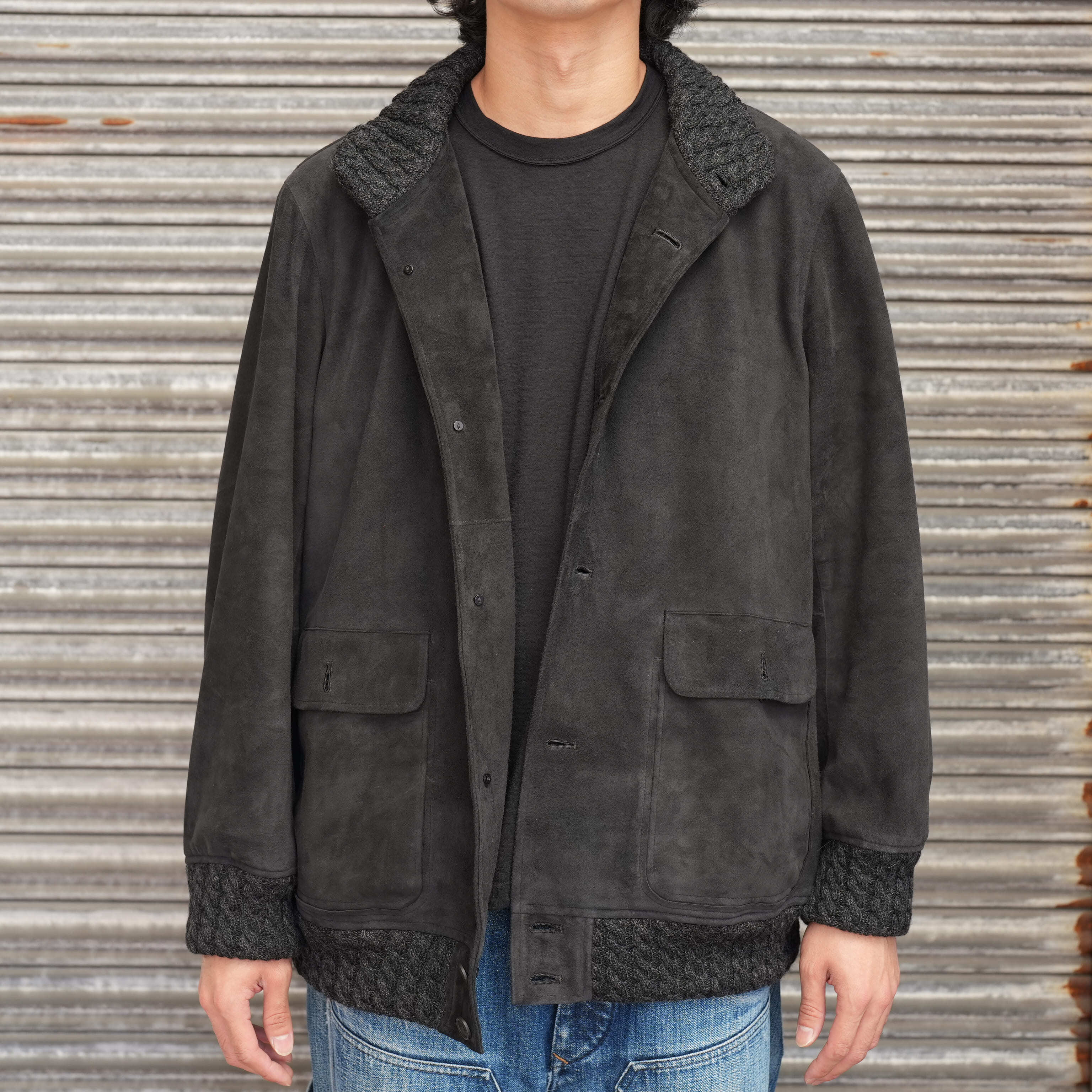 Gorsch the merry coachman(ゴーシュザメリーコーチマン) 26AW "Lamb Leather Blouson Suede Side" -Soot Black-