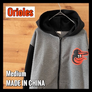 【Orioles】MLB ボルチモア・オリオールズ フルジップ スウェットパーカー Mサイズ US古着