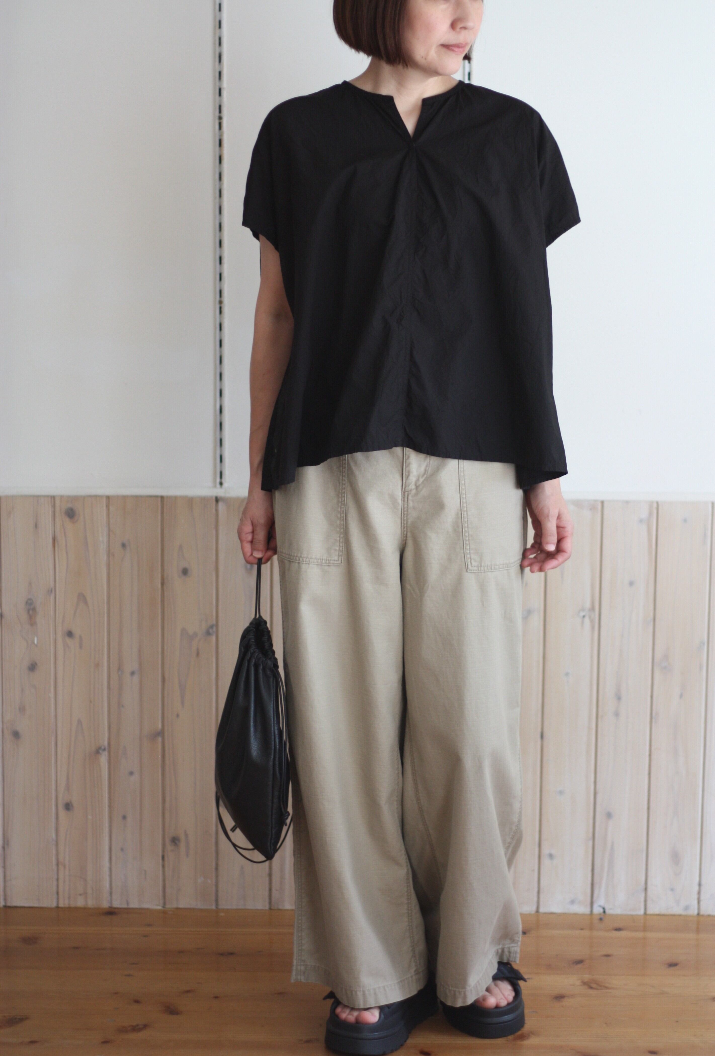R&D.M.Co- シルクドットプルオーバー ワイド ブラウス R&D.M.Co- オールドマンズテーラー シュリンクコットンガーメントダイ