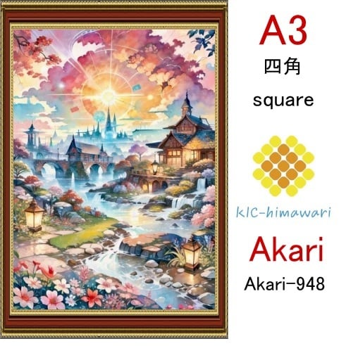 【国内製造】A3サイズ  四角ビーズ【akari-948】ダイヤモンドアート
