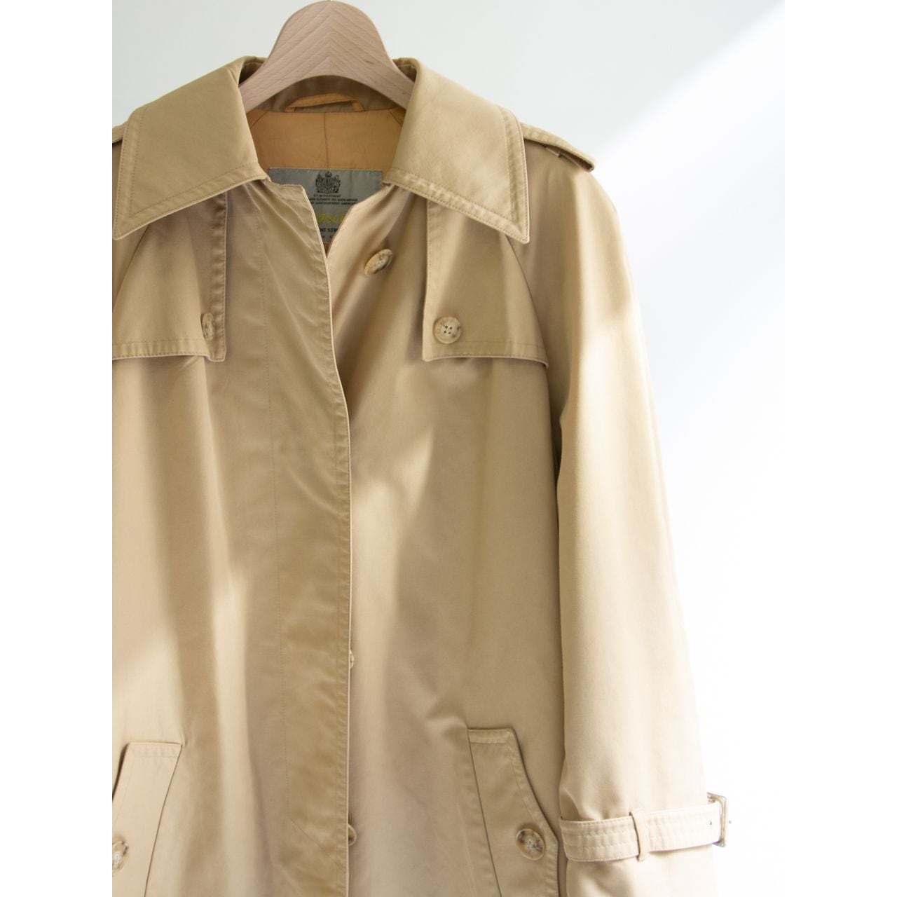 【Aquascutum】Made in England 80's Cotton-Polyester Single Coat（アクアスキュータム 英国製コットンポリエステル コート）