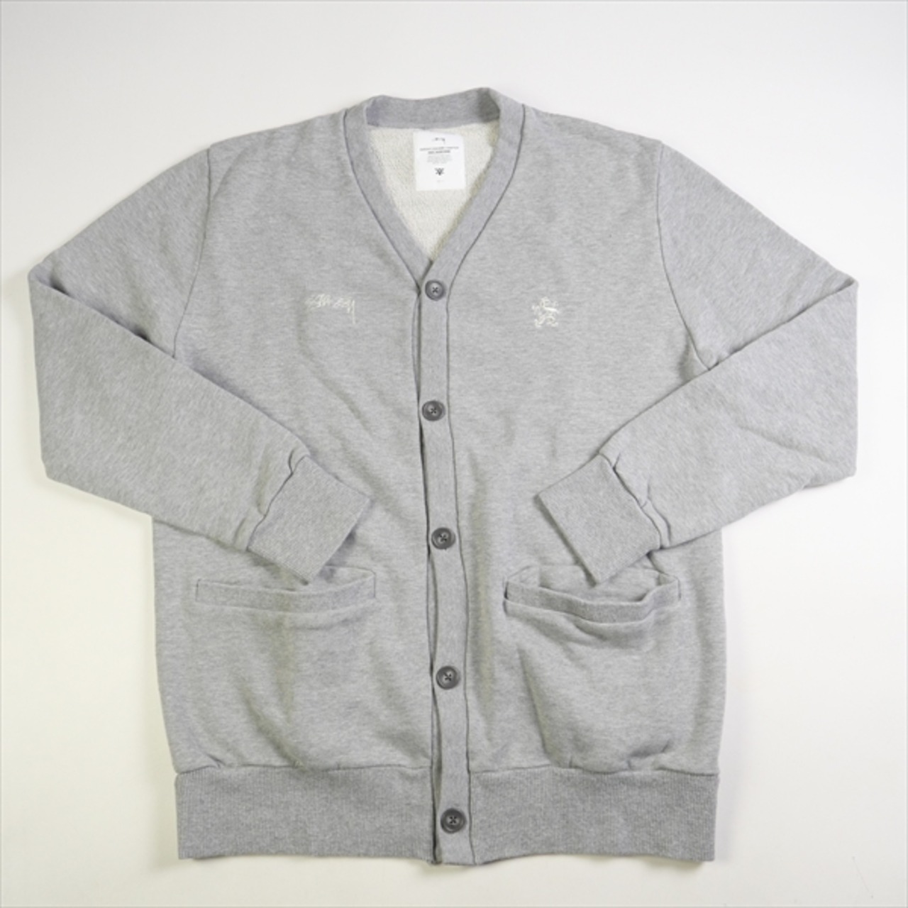 Size【M】 STUSSY ステューシー Pocket Logo Cardigan カーディガン 灰 