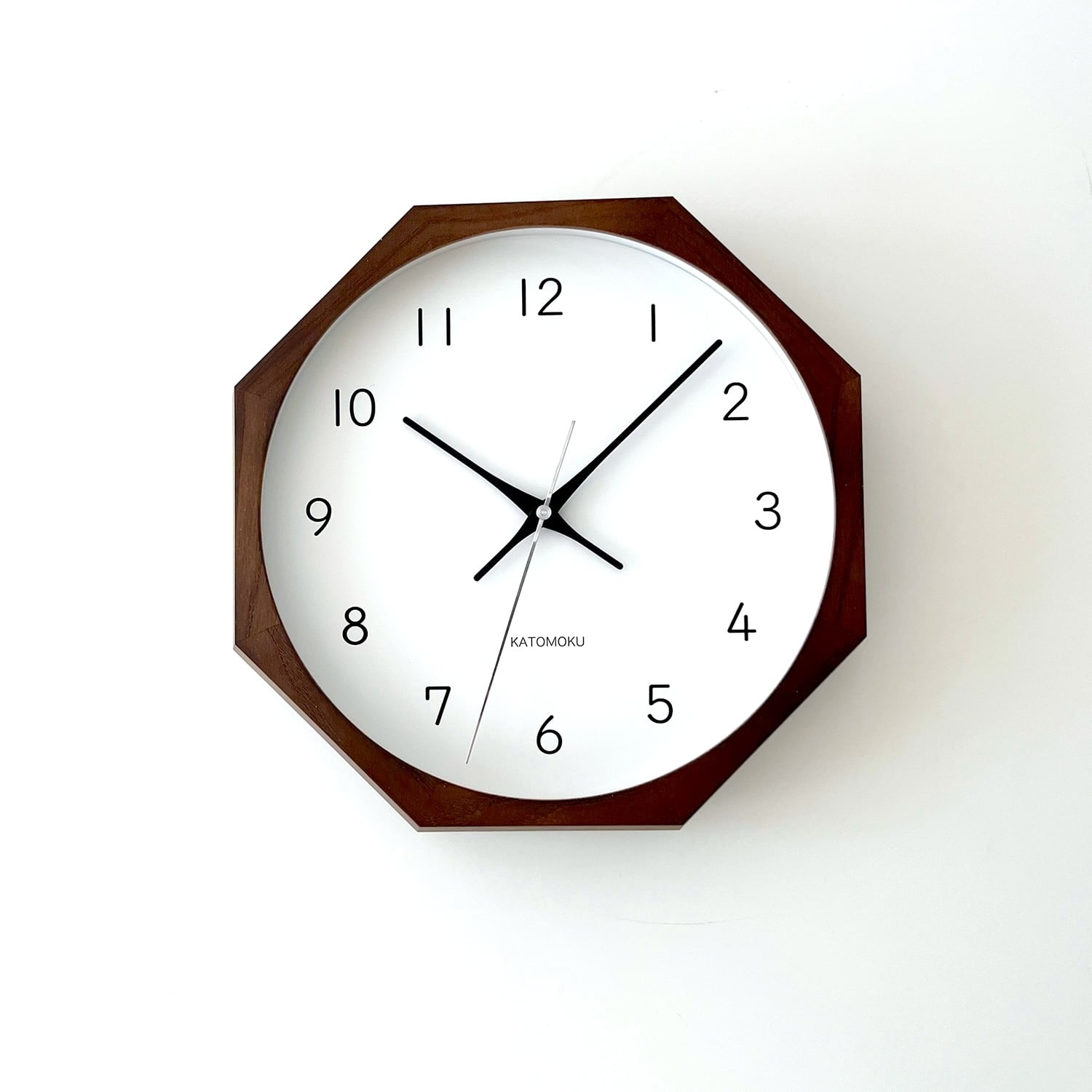 KATOMOKU muku clock 13 八角形 ブラウン km-104BR8 掛け時計 | 加藤