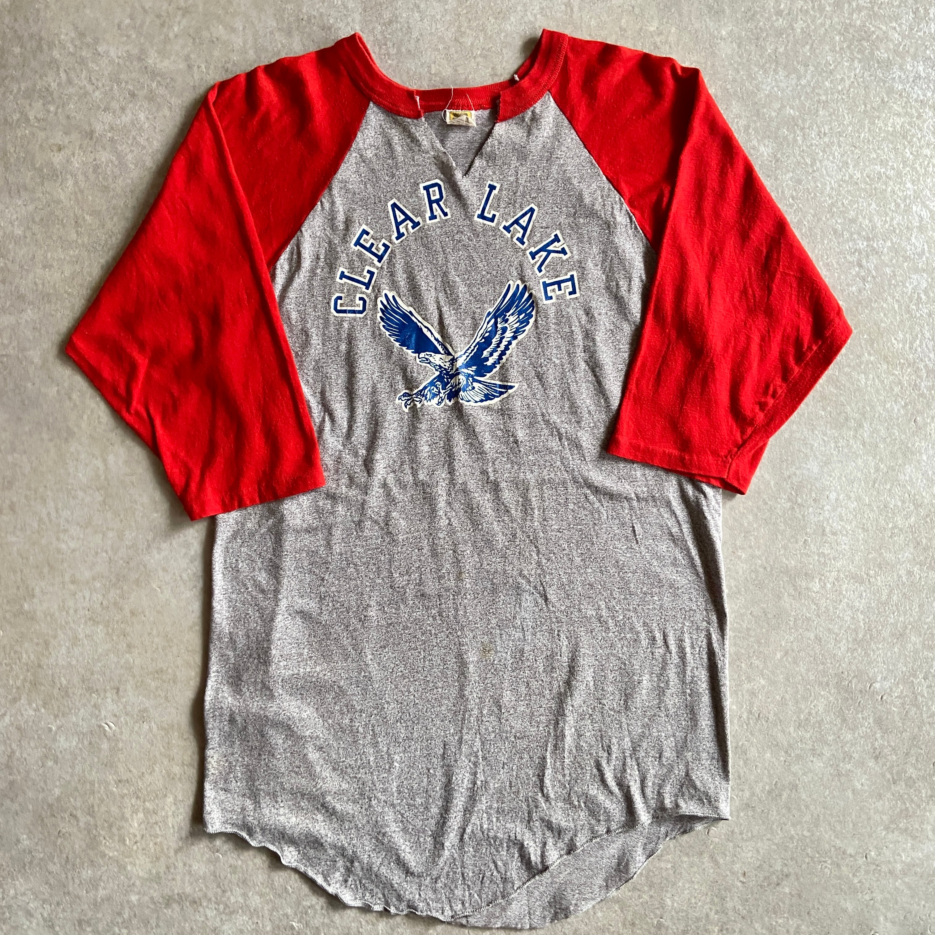 1980s Velva Sheen Raglan Tee L Made in USA H093