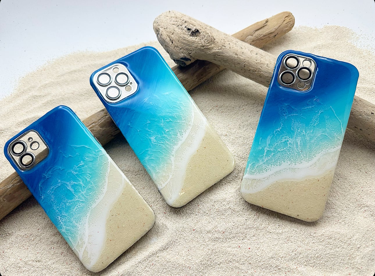 オーシャンレジン iphoneケース シルバーフレーム | c.blue SECRET BASE