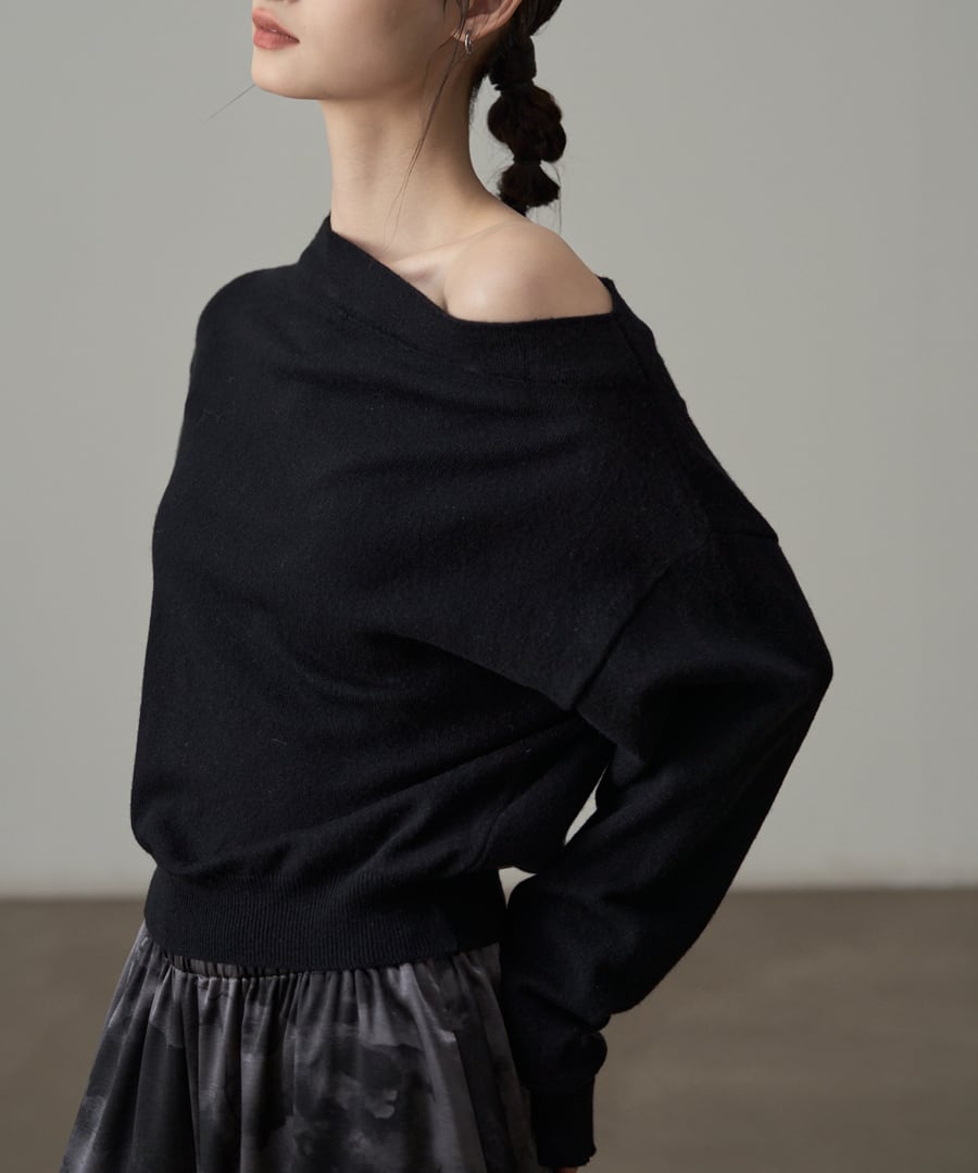 オフショルダーニットトップス【t-10372】