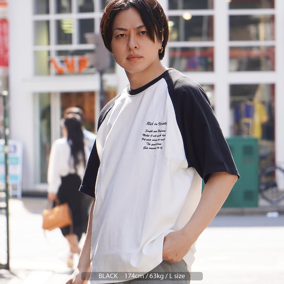 Tシャツ ユニセックス ブラック Lサイズ ハイストリート系ファッション