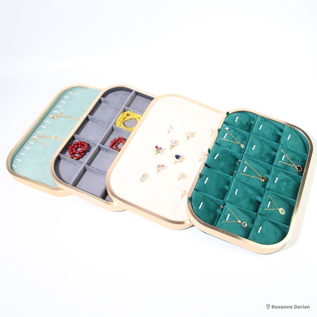 アンティークアクセサリーBOX 中敷ベルベット大きめサイズ