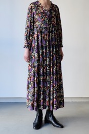 Purple floral boho dress