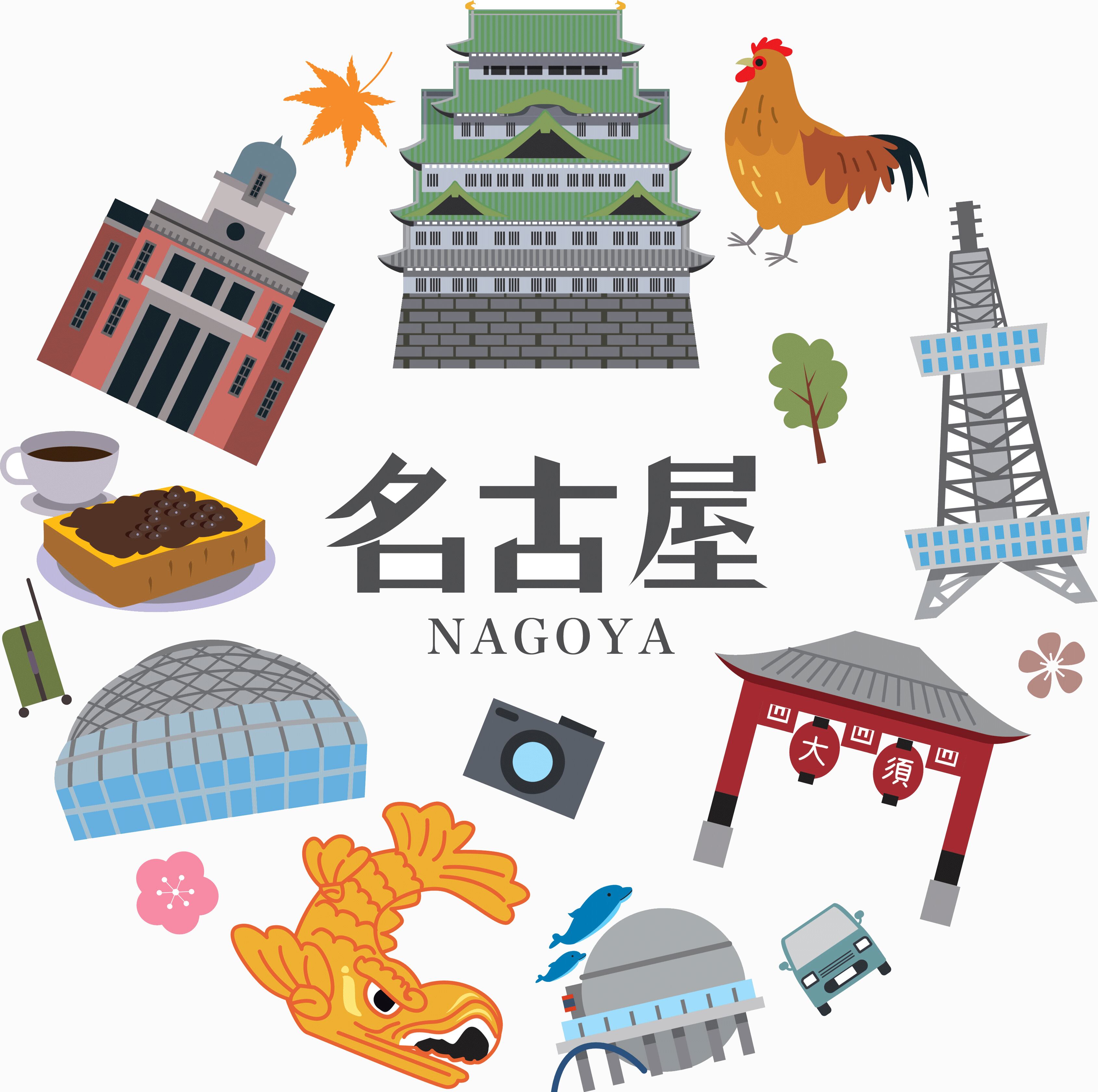 トートバッグ 名古屋イラスト 愛知 おもてなし 愛知のスイーツやオリジナルグッズ