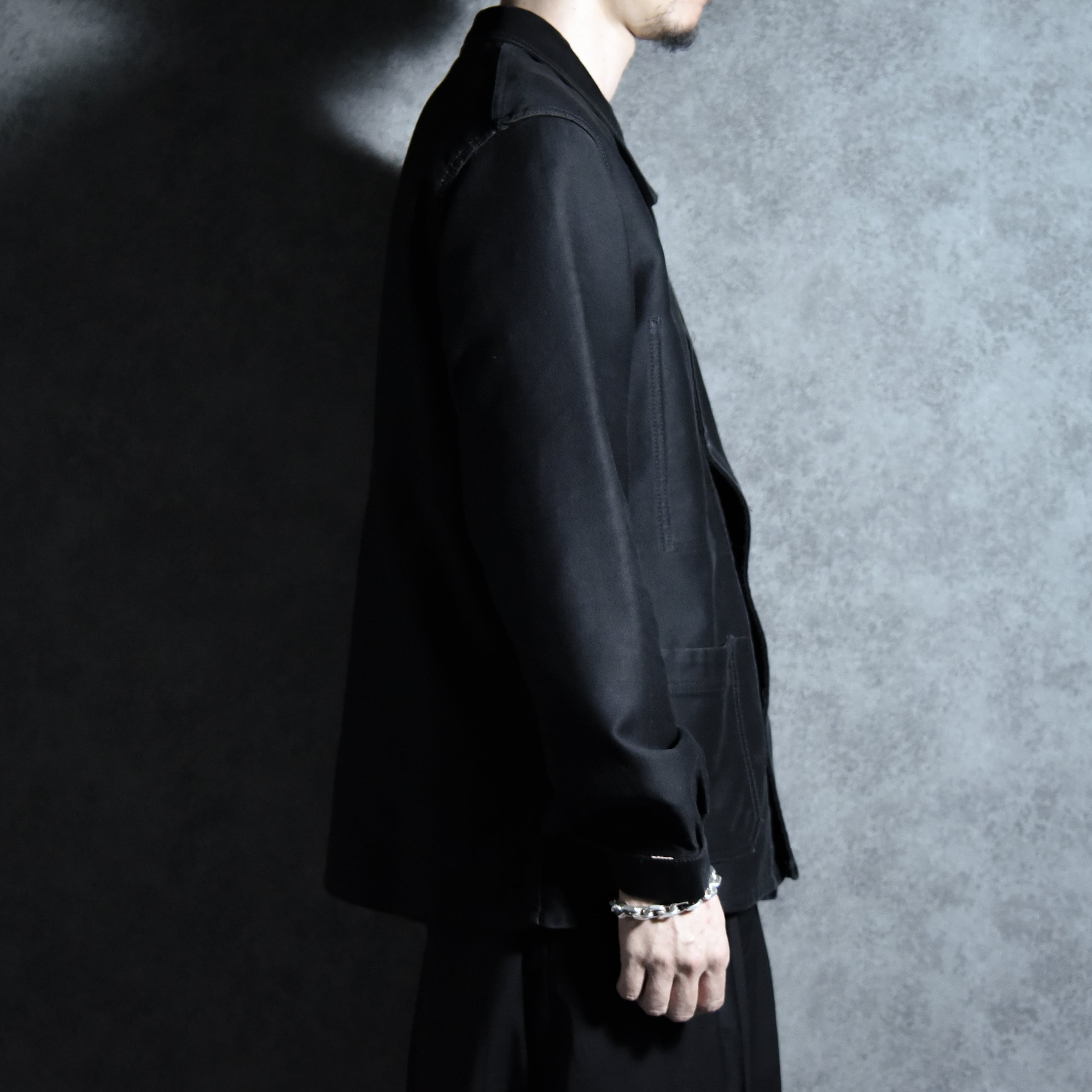 60s Le Favori Black Moleskin French Work Jacket ブラック