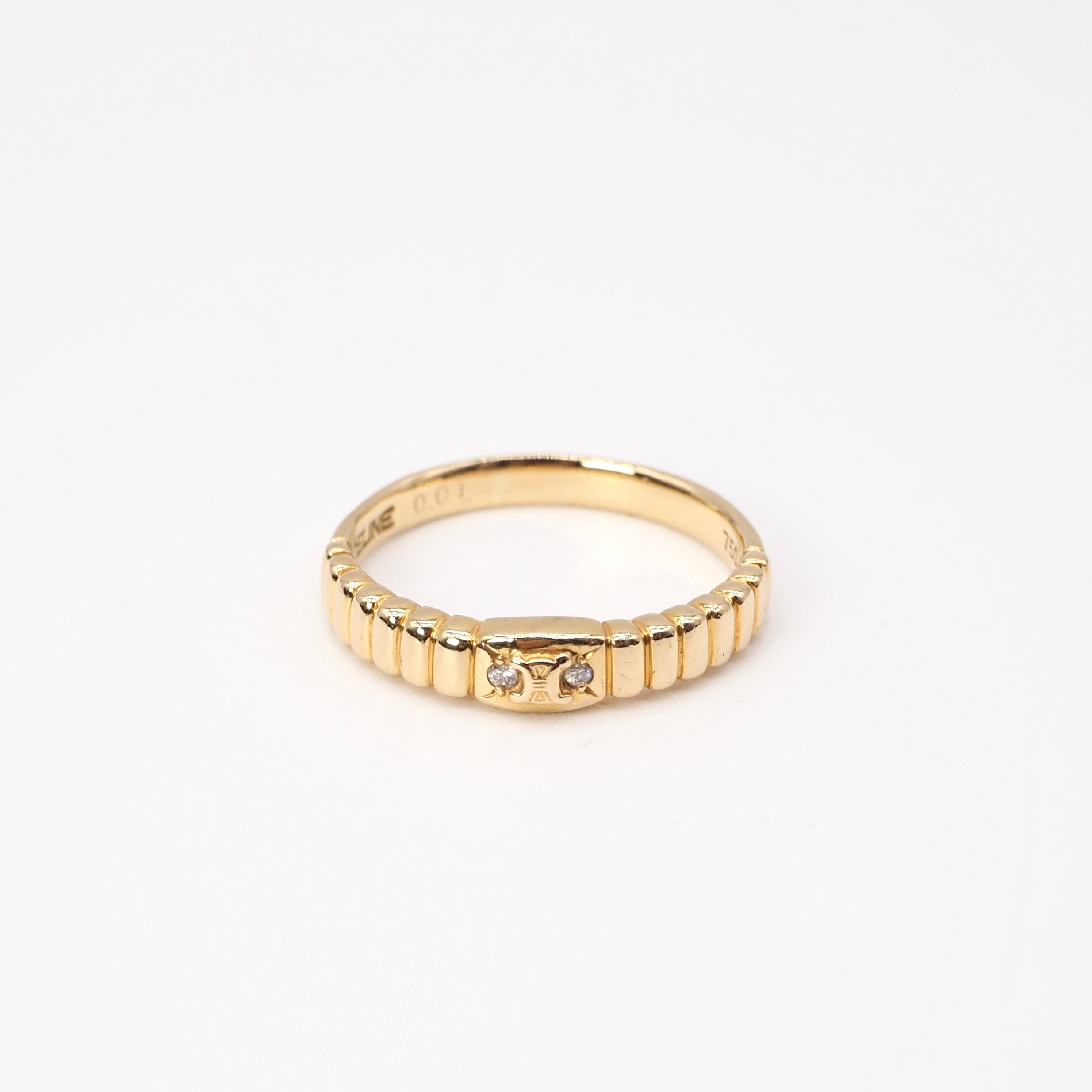 CELINE　トリオンフ　ダイヤ　ヴィンテージ　750　K18　YG　リング CELINEトリオンフダイヤヴィンテージ750K18YGリング