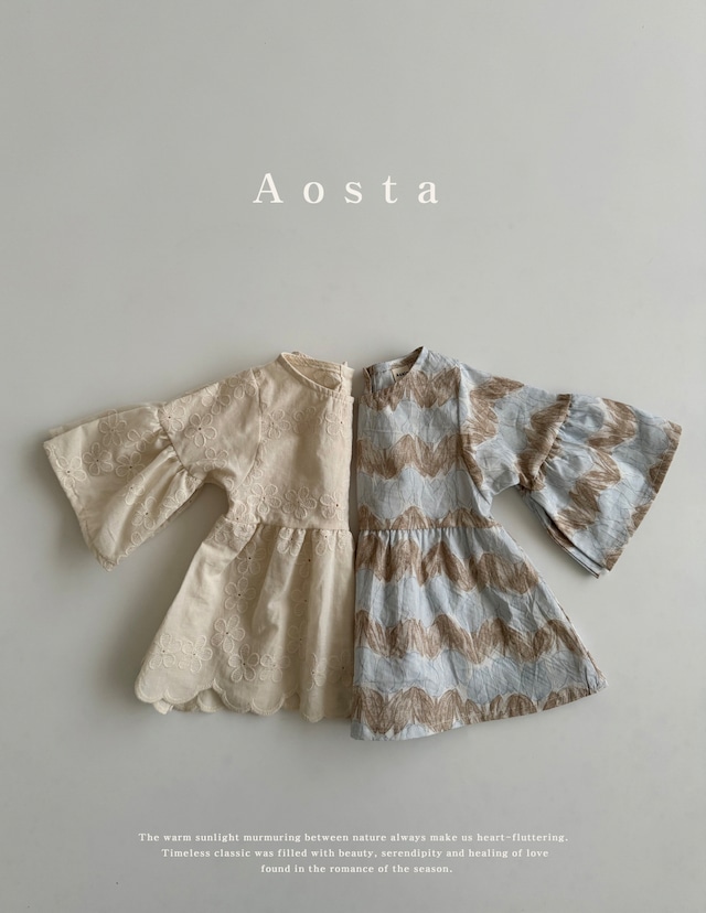 【即納】AOSTA(アオスタ)　デザインブラウスベージュ