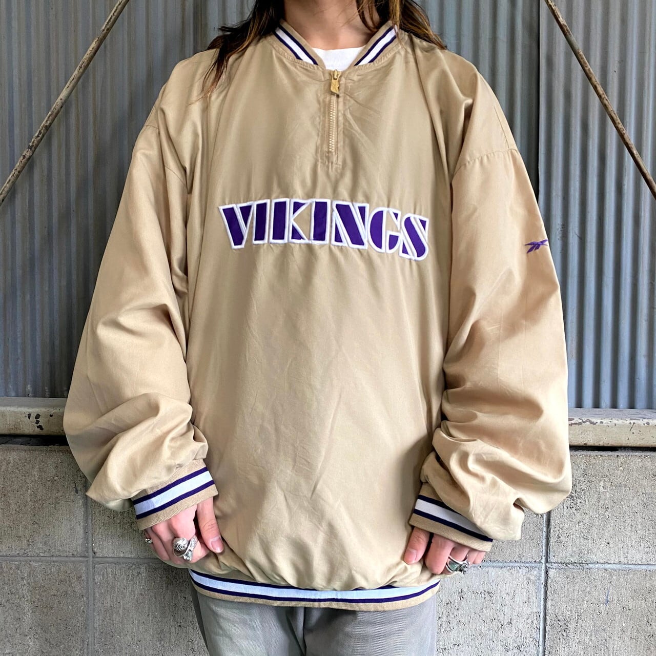 プルオーバー　NFL VIKINGS リーボック　2XL ナイロンジャケット