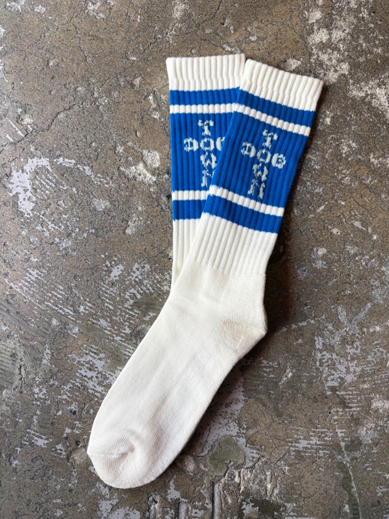 DOG TOWN / CROSS LETTER line high socks / BLUE×WHITE / DTS-010 - 2