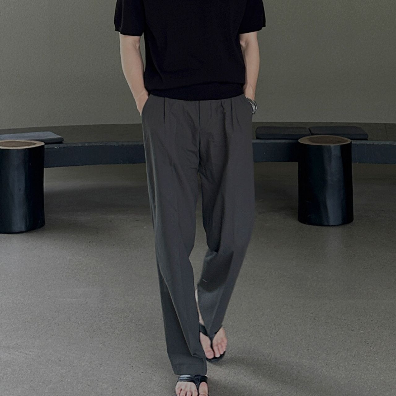 ストレートカジュアルグレーパンツ　MT0080434