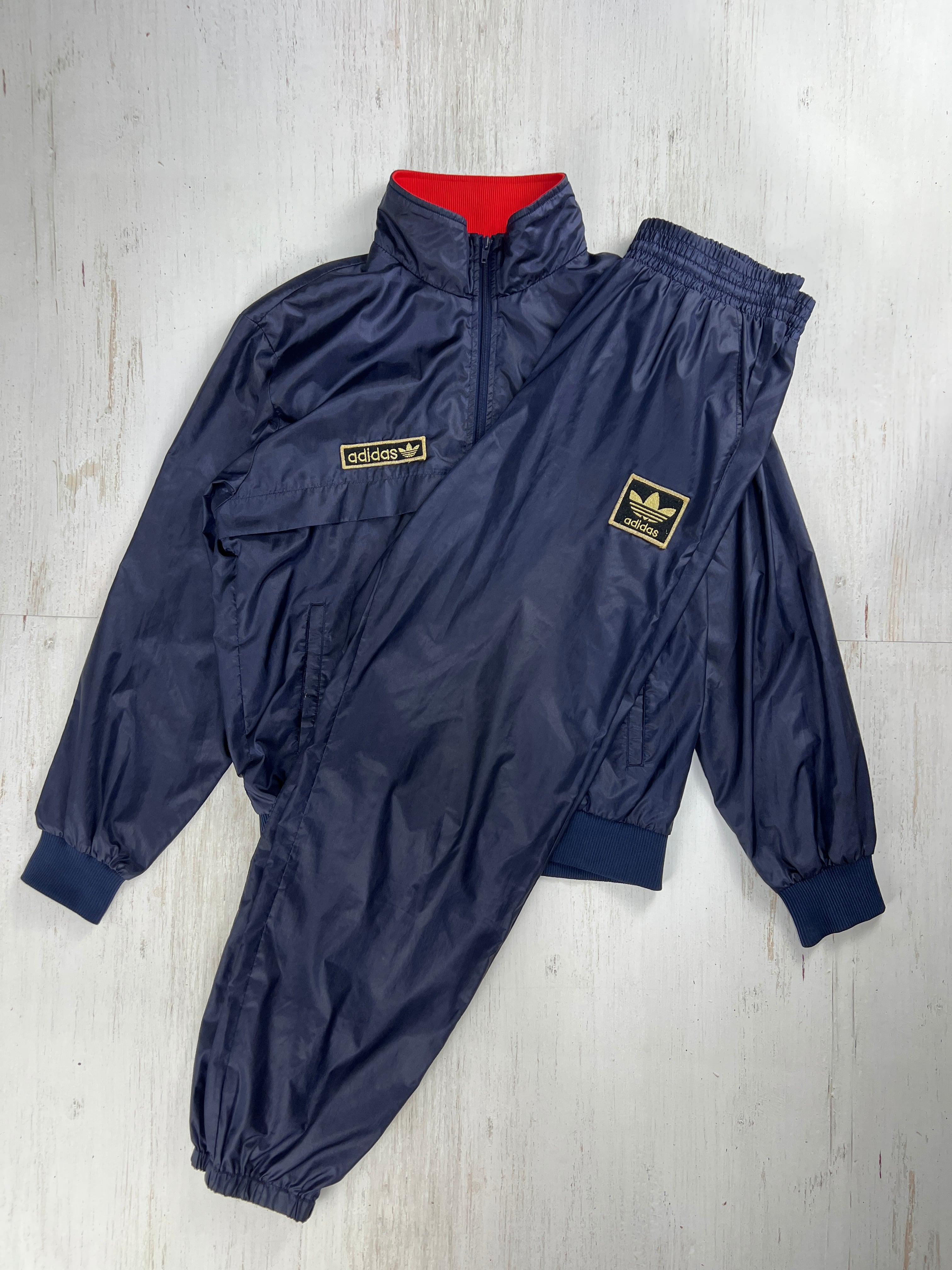 2000’s adidas Originals Vintage Nylon Tracksuit (Navy × Gold Logo) /アディダス オリジナルス ヴィンテージ ナイロン セットアップ(ネイビー×ゴールドロゴ)