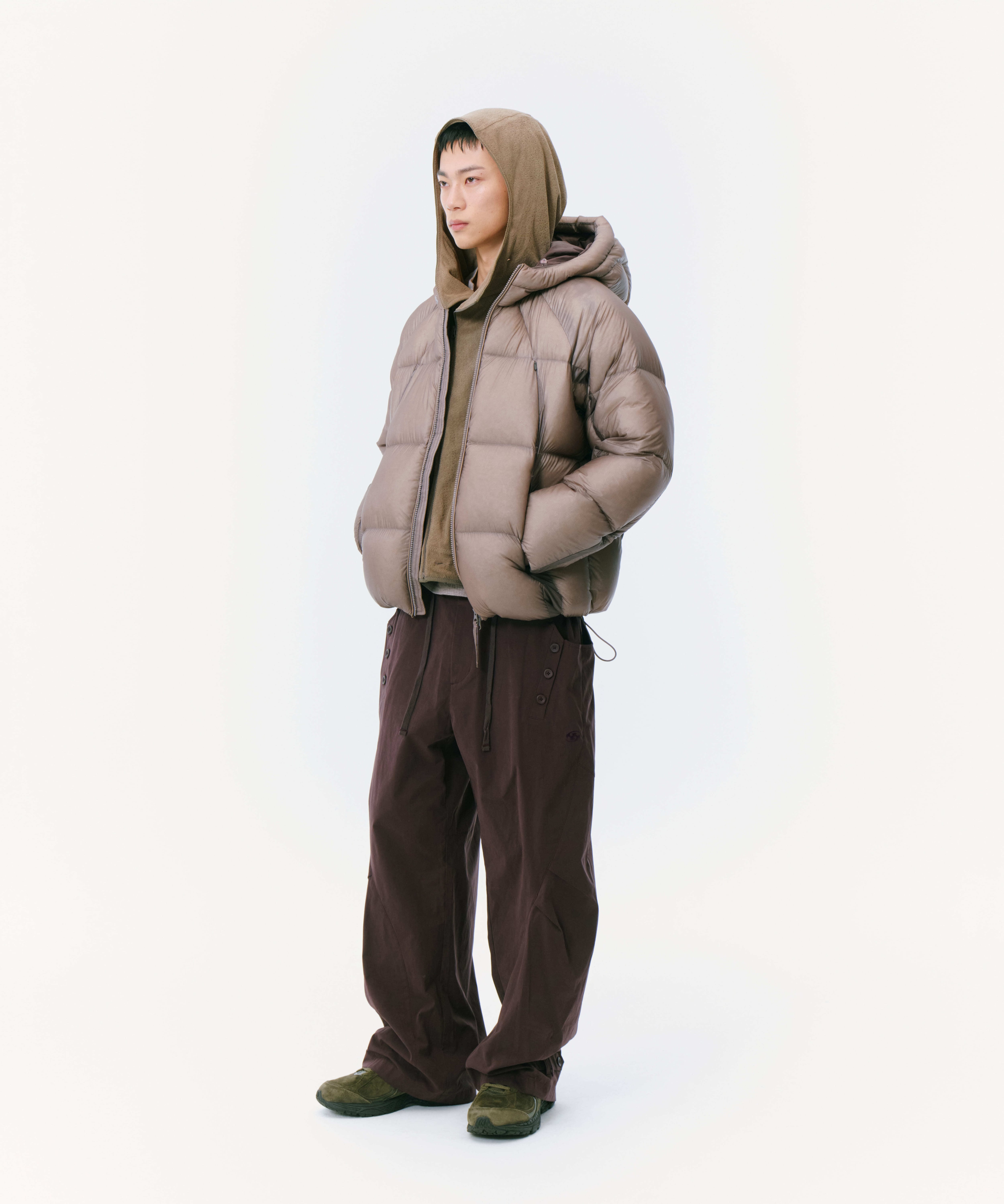 ☆[RESELL][SAN SAN GEAR] SHADE PUFFER JACKET [ASH PINK] 正規品