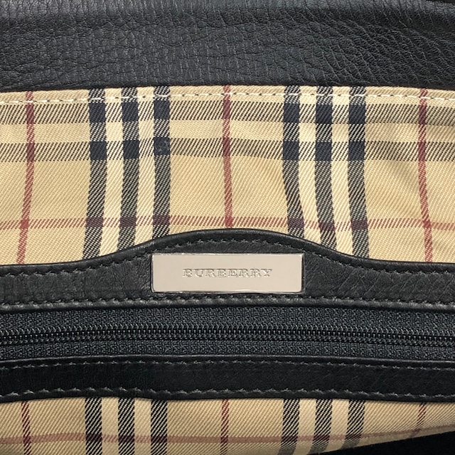 BURBERRY バーバリー ショルダーバッグ ブラック ロゴ レザー フロントバックル vintage ヴィンテージ オールド tpmx3y
