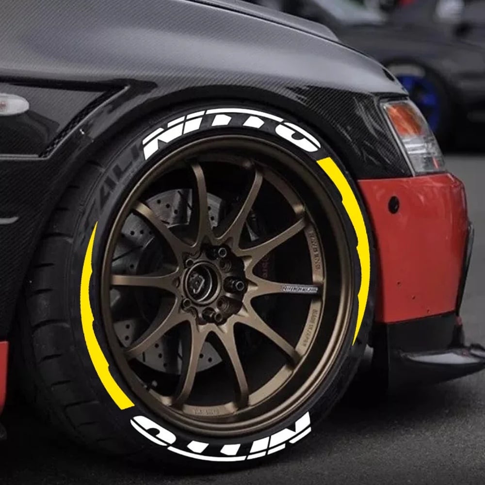 タイヤ ステッカー レタリング付き ロゴ付き 防水性 車 ユニバーサル