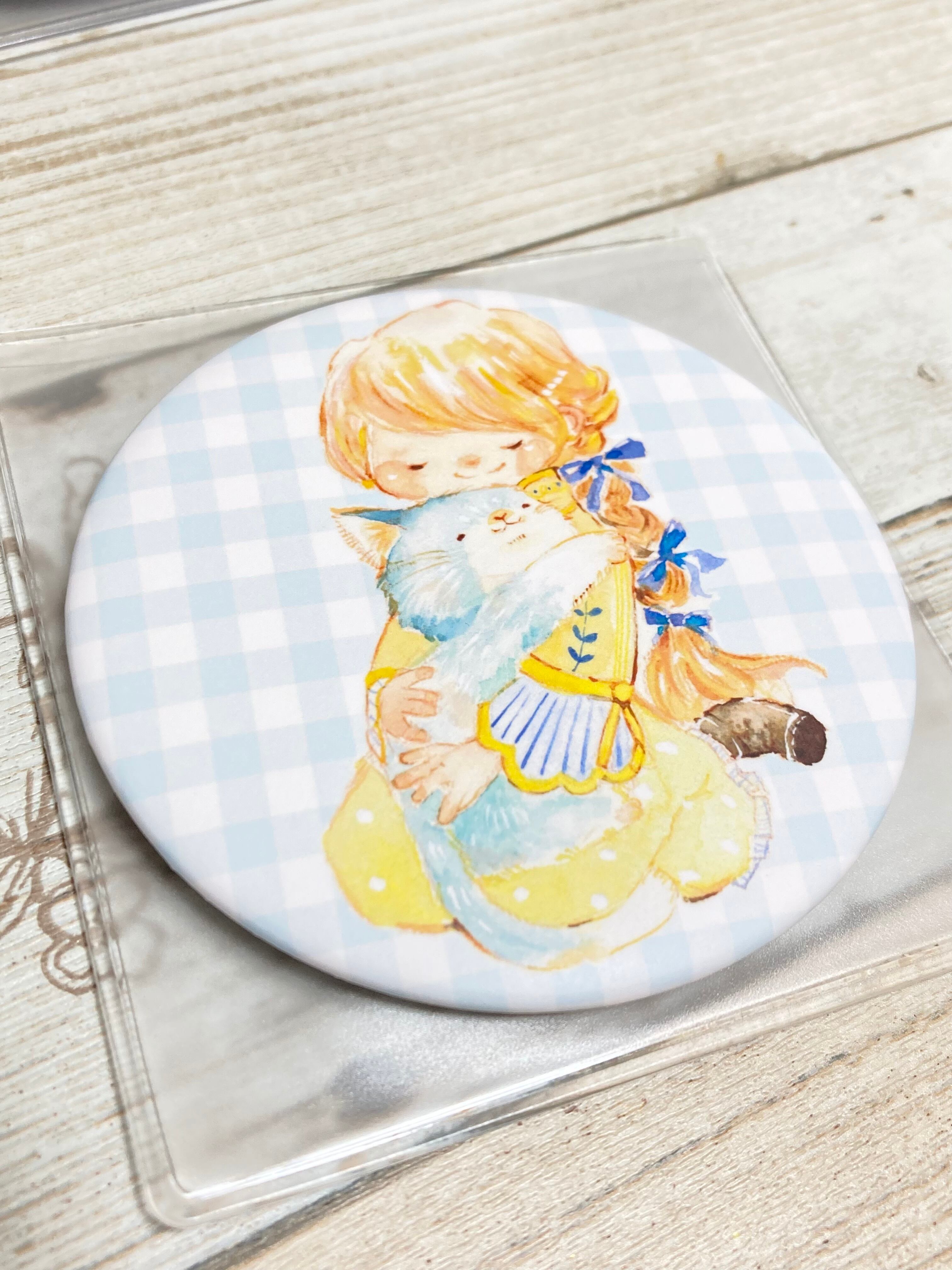 イラストコンパクトミラー◎猫との時間