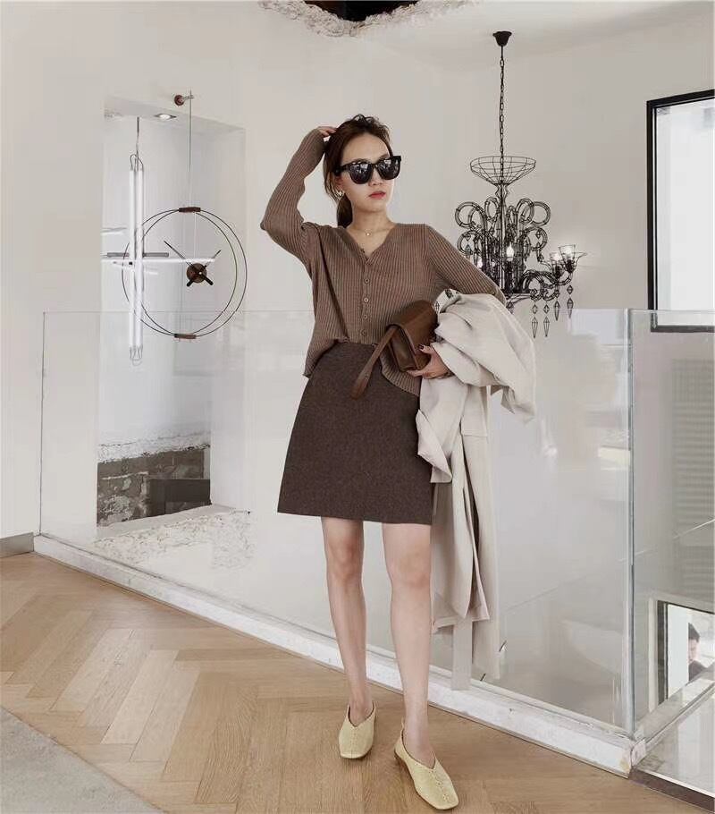 リブニットカーディガン