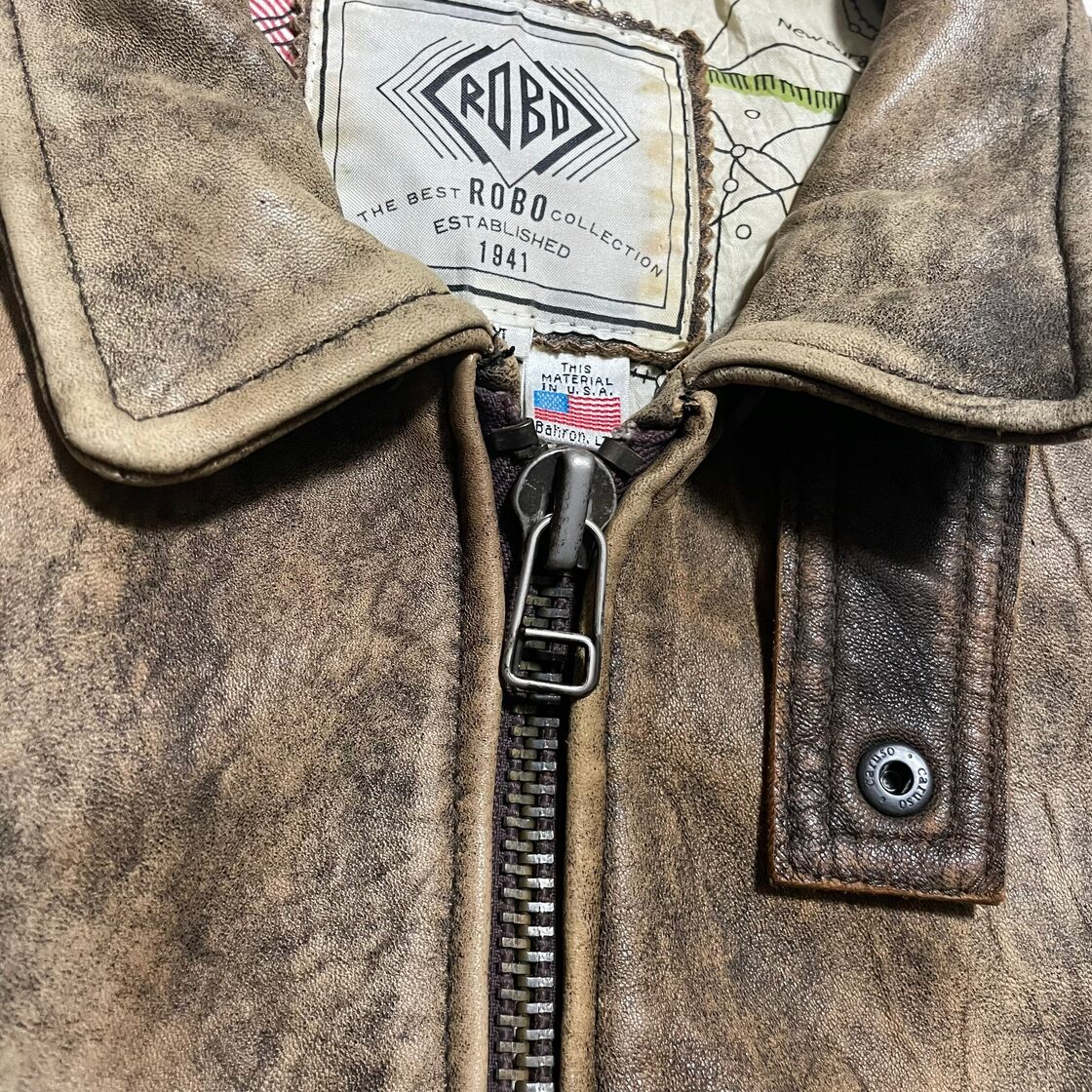 90s vintage いづ シープスキン A-2 レザーフライトジャケット L