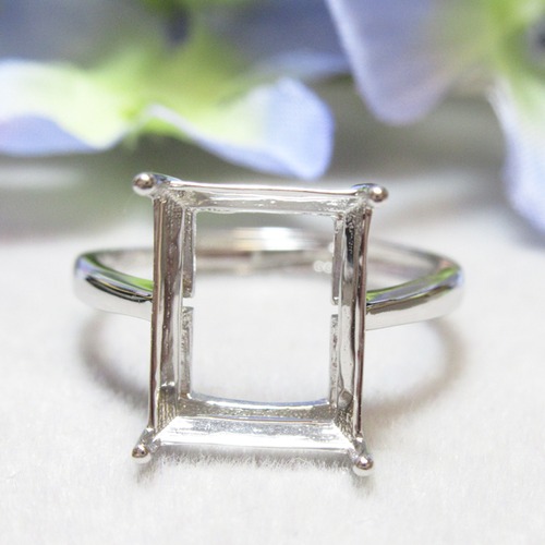 11×9㎜  レクタングル  シンプル 4爪  S925 リング台 SV