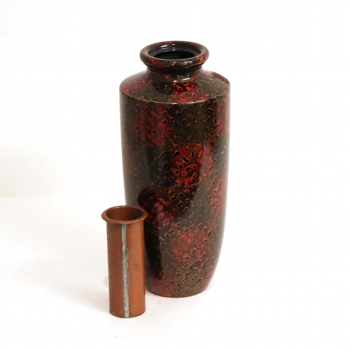 共箱付き】花瓶 金彩孔雀文 花器 壺 高さ約15cm 伝統工芸 【公式通販】