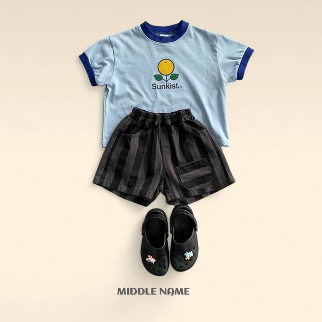 《送料無料》前ポケットストライプパンツ：kids【MIDDLENAME】※お取り寄せ