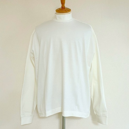 VORTEX 8oz Mock Neck Balloon L/S T-shirts　Off White