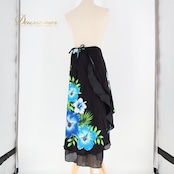 フラダンス 衣装 スカート まとめ売り 全2点 セット パレオ 黒 青 緑 タヒチアン 軽い 巻きスカート かわいい イチオク フラ ダンス 花柄 フラワー 華やか 練習 レッスン イベント タヒチアンダンス ブラック系 ピンク系 ブルー系 グリーン系