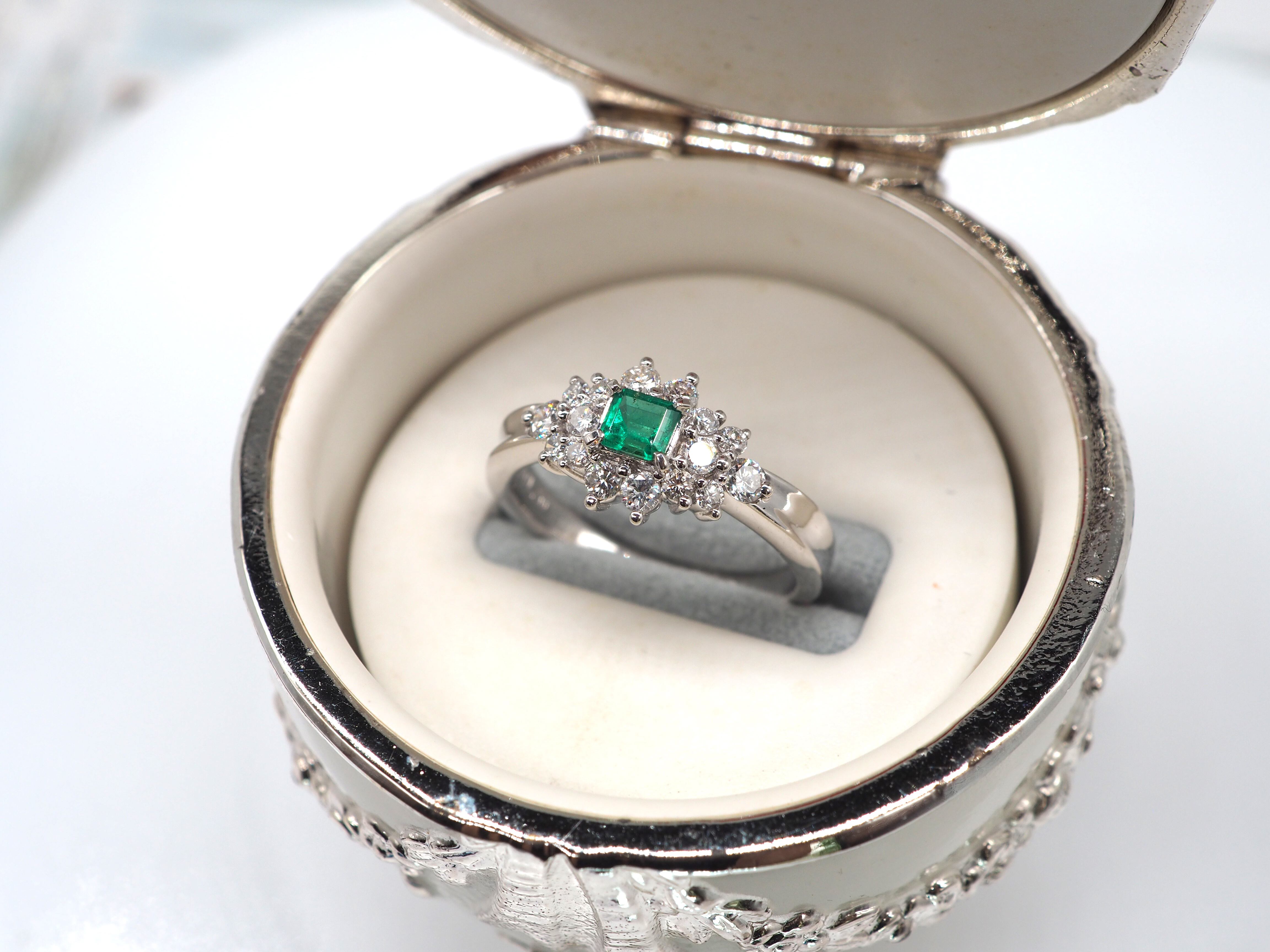 Pt900 エメラルドリング 昭和レトロ | C.O. Jewelry Wholesale