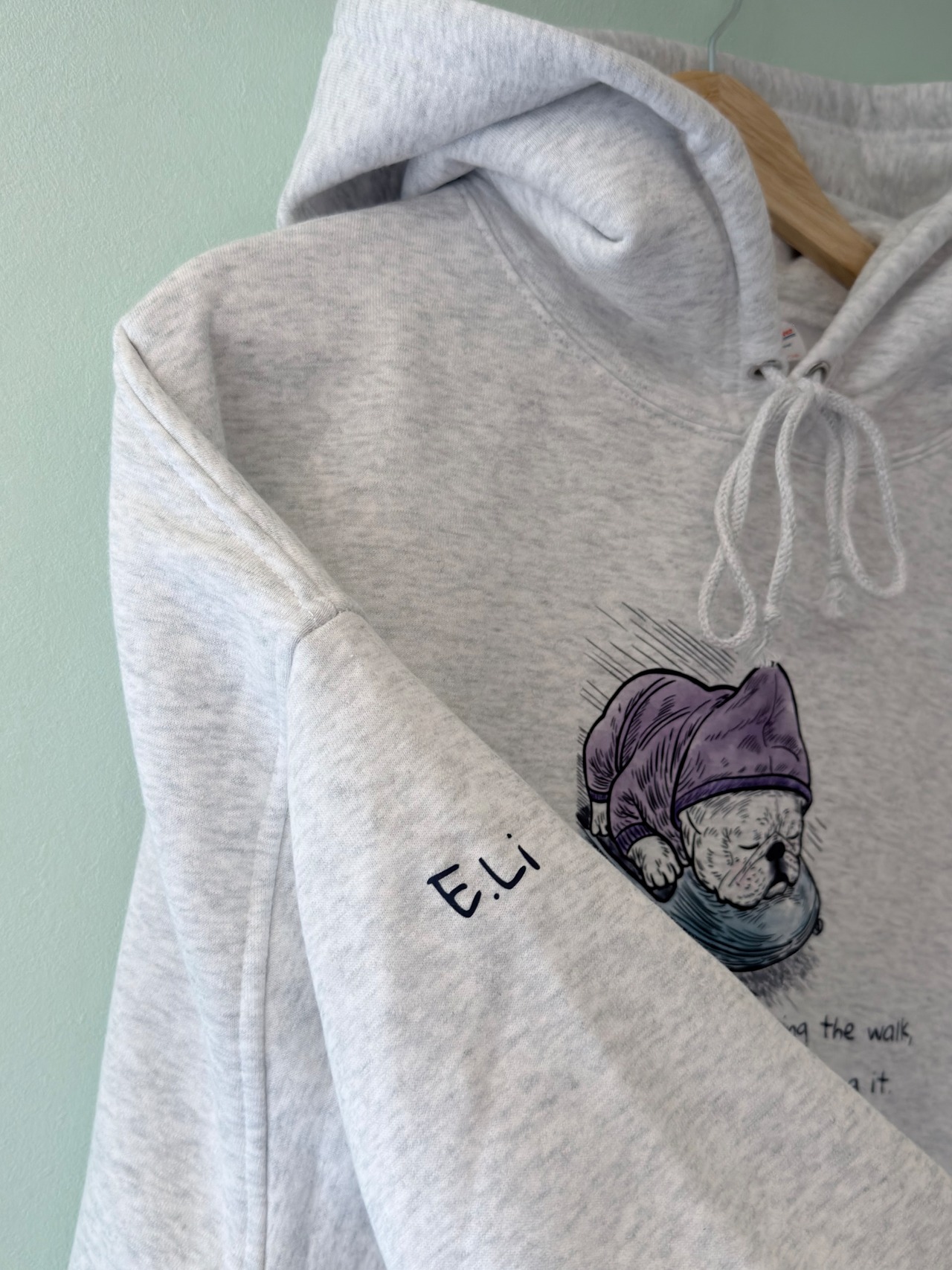 Not skipping the walk Hoodie / アッシュグレー / ビッグシルエット / ユニセックス / 裏起毛パーカー - 4