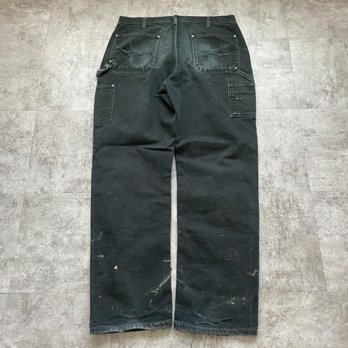 推定90s USA製 ブラック ダブルニー Carhartt B01 36×34 詳細写真3