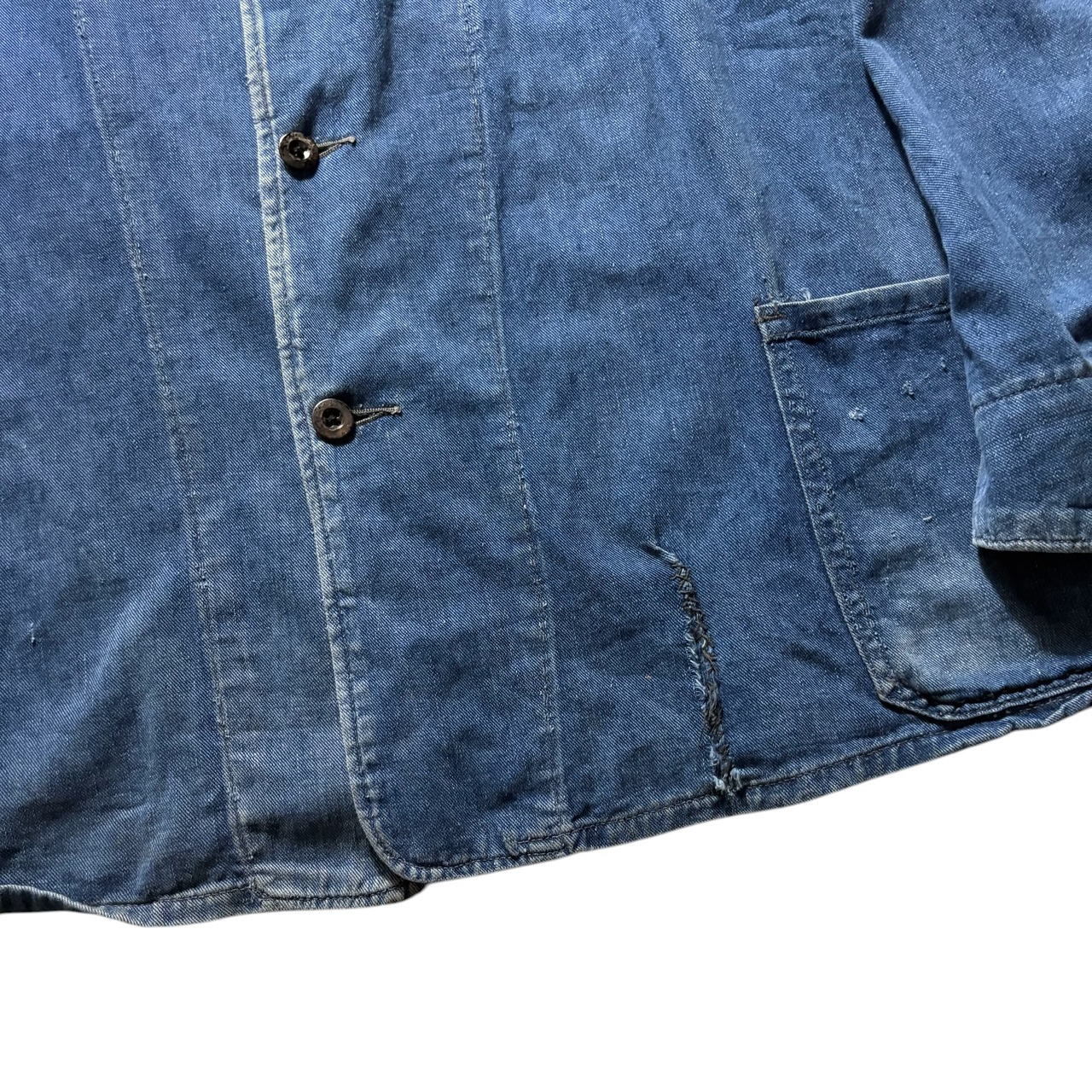 vintage 1940’s FABRAM indigo cotton fireman jacket