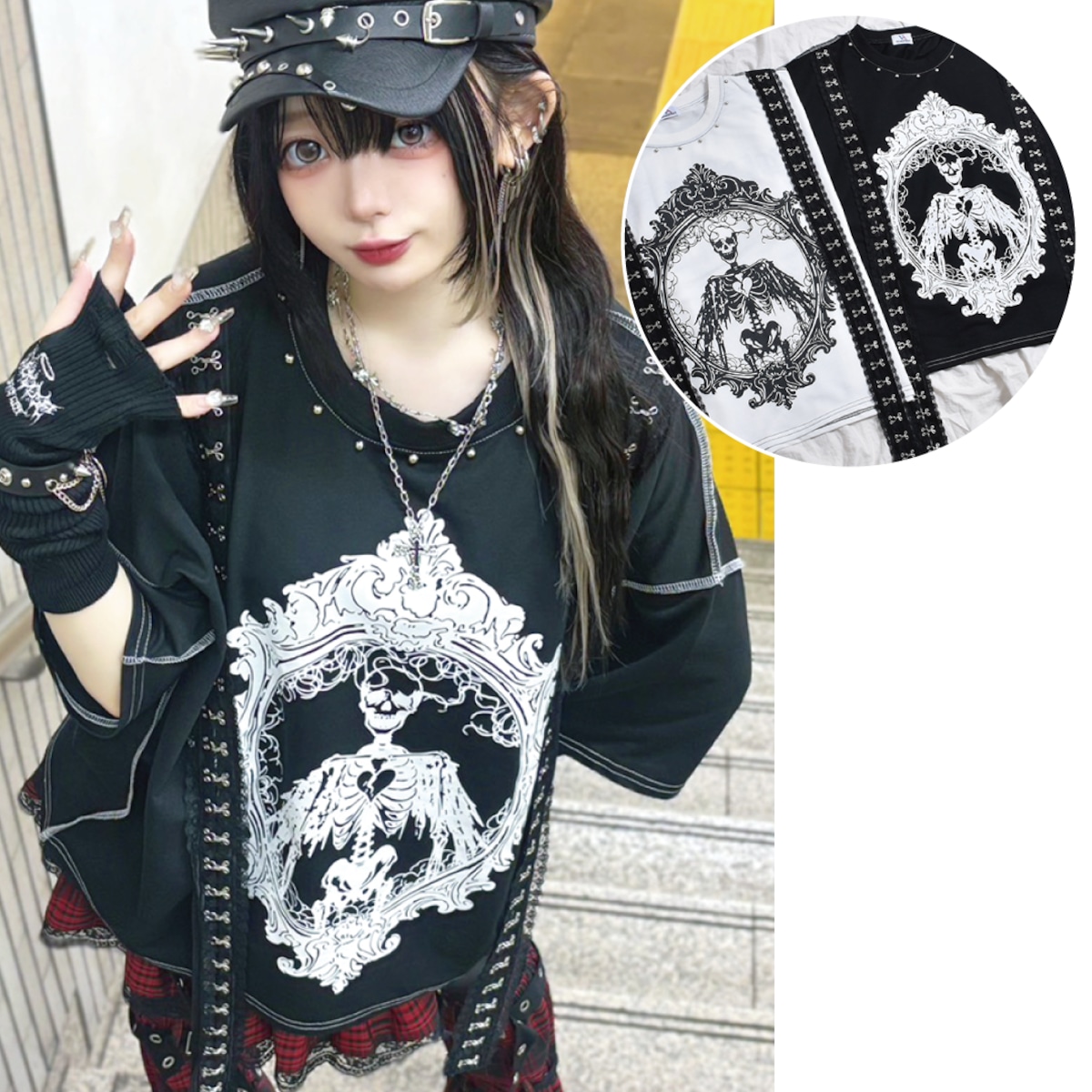 ゴススカル レースホックステッチTシャツ | VOLCAN&APHRODITE 公式通販