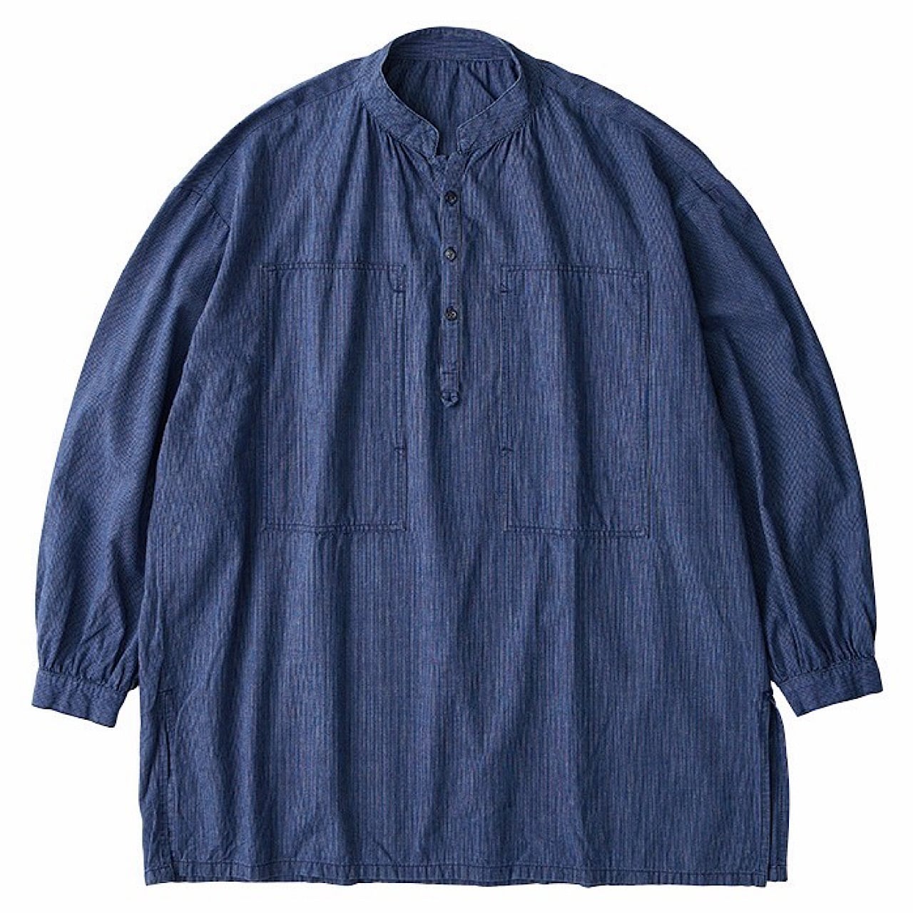 STAND COLLAR LONG SMOCK SHIRT WATCH CHAIN ITEM -2024AW 