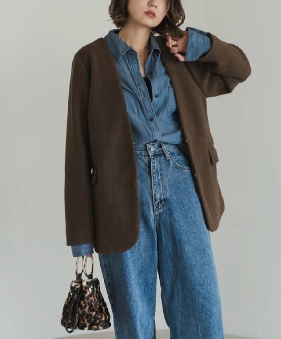 ナンバーミーTOKYO" NO COLOR TAILORED JACKET"BROWN