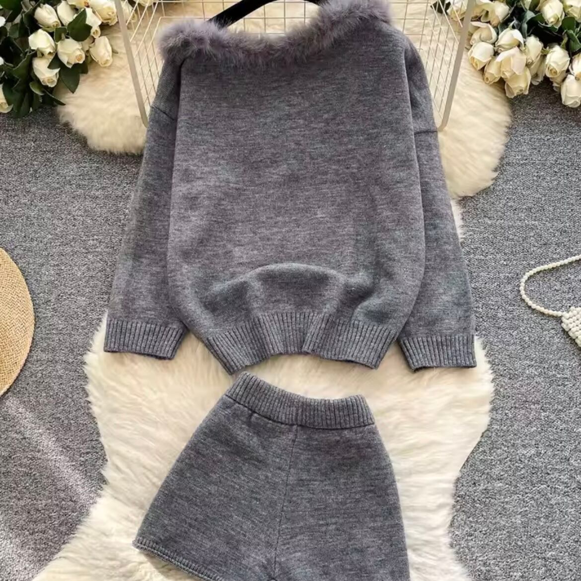 collar fur knit setup